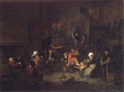 Jan Steen Merry Company in an inn. oil painting